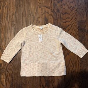 J. Jill Cream and rust Crew Neck Sweater XS with Cozy Knit Texture